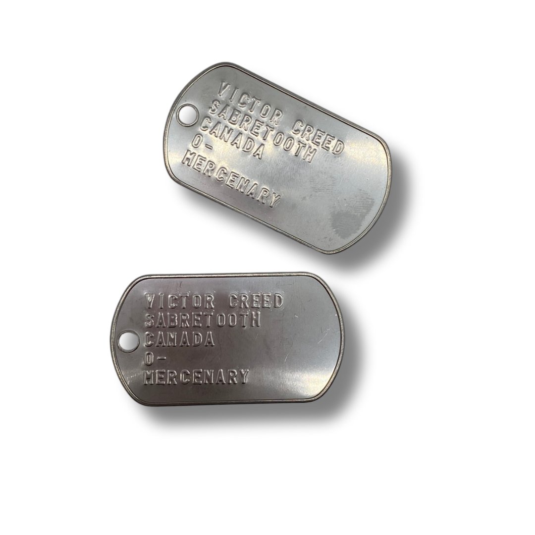 'Sabretooth' Victor Creed Dog Tag Set Inspired Stainless Steel Cosplay Gift UK Stock