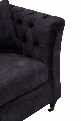 3 Seater Grey Velvet Sofa | Sabrina