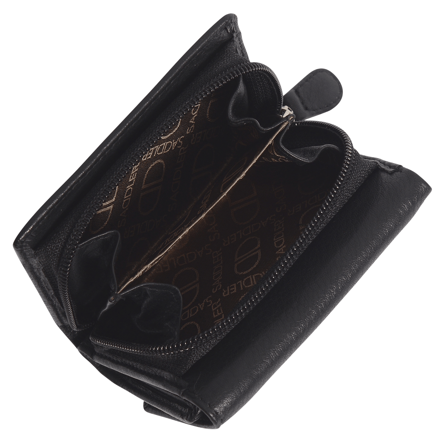 SADDLER CARLA Handmade Leather Compact Trifold Purse – RFID Protected | 5 Card Slots, ID Window & Zipped Coin Pocket | Gift Boxed