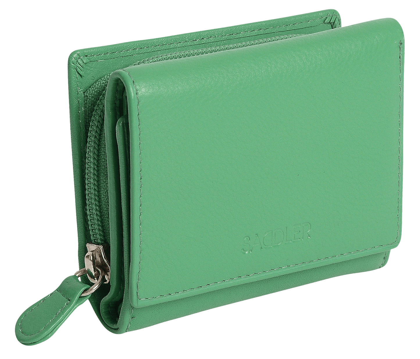 SADDLER CARLA Handmade Leather Compact Trifold Purse – RFID Protected | 5 Card Slots, ID Window & Zipped Coin Pocket | Gift Boxed