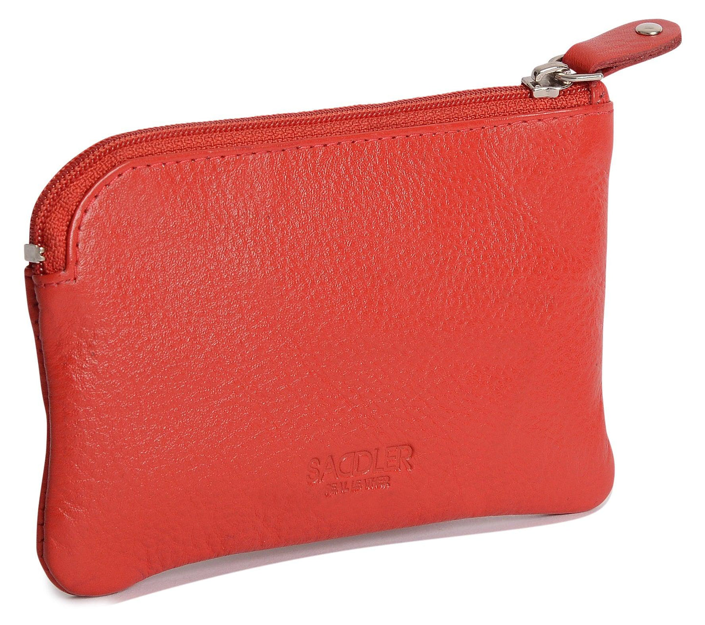 Compact Leather Coin & Card Purse "Ellie" – Handmade by Saddler | RFID Protected & Gift Boxed | With Front Zip Pocket & Key Holder