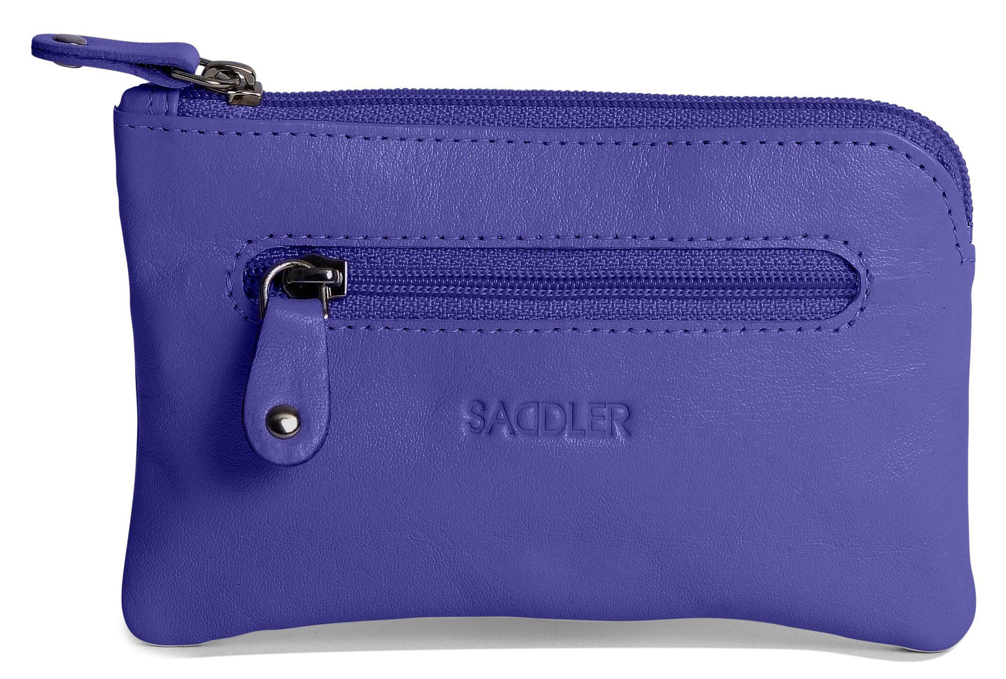 Compact Leather Coin & Card Purse "Ellie" – Handmade by Saddler | RFID Protected & Gift Boxed | With Front Zip Pocket & Key Holder
