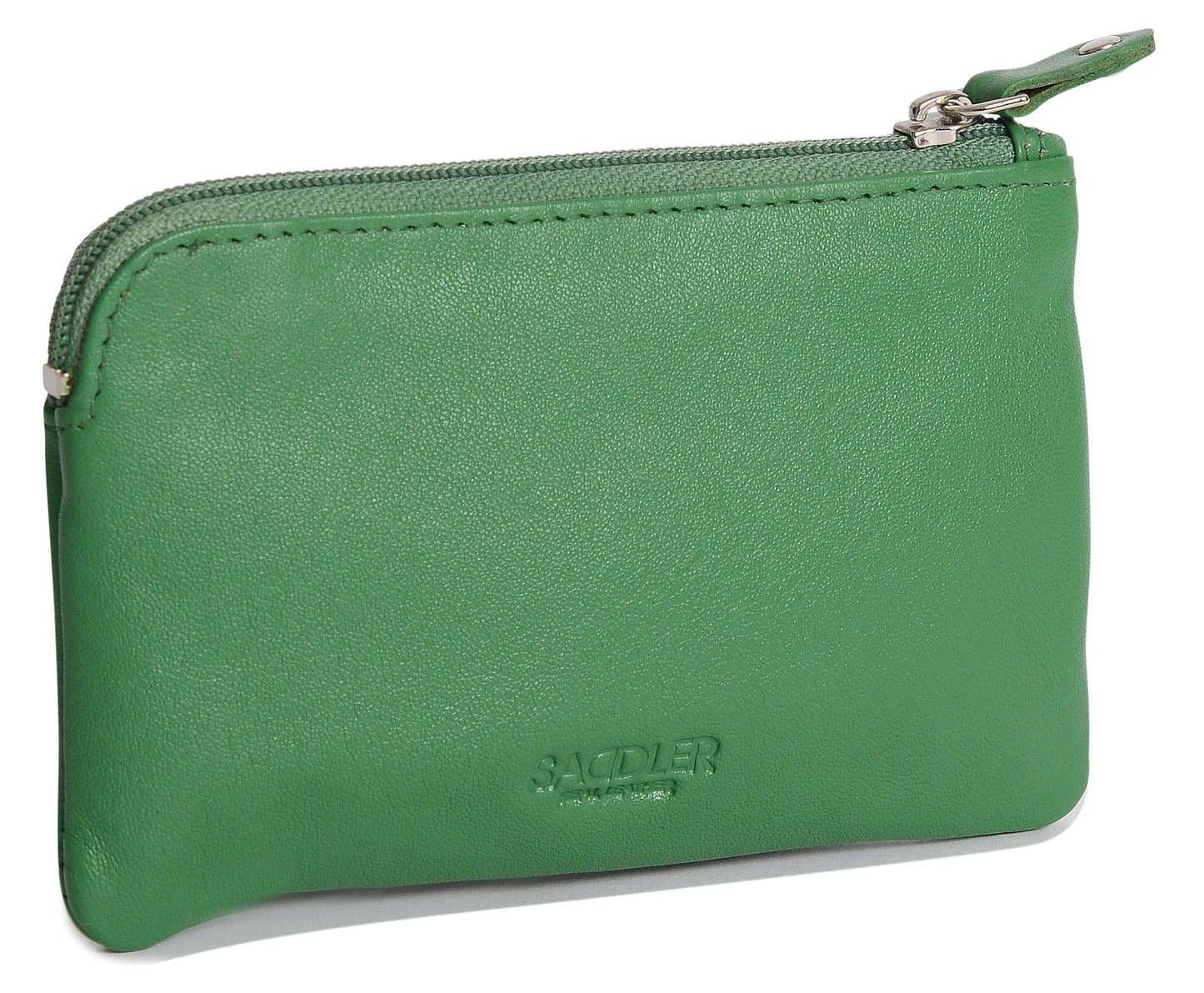 Compact Leather Coin & Card Purse "Ellie" – Handmade by Saddler | RFID Protected & Gift Boxed | With Front Zip Pocket & Key Holder