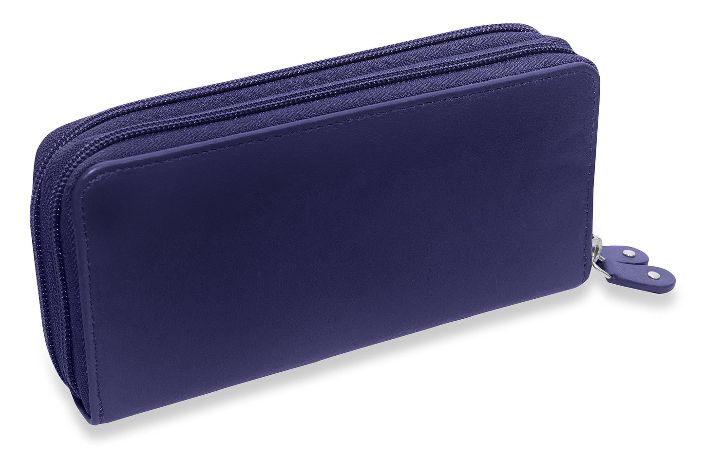 SADDLER GABRIELLA Leather Double Zip Around Purse - 8 Card Slots, Phone Pocket, and Coin Purse - RFID Protected