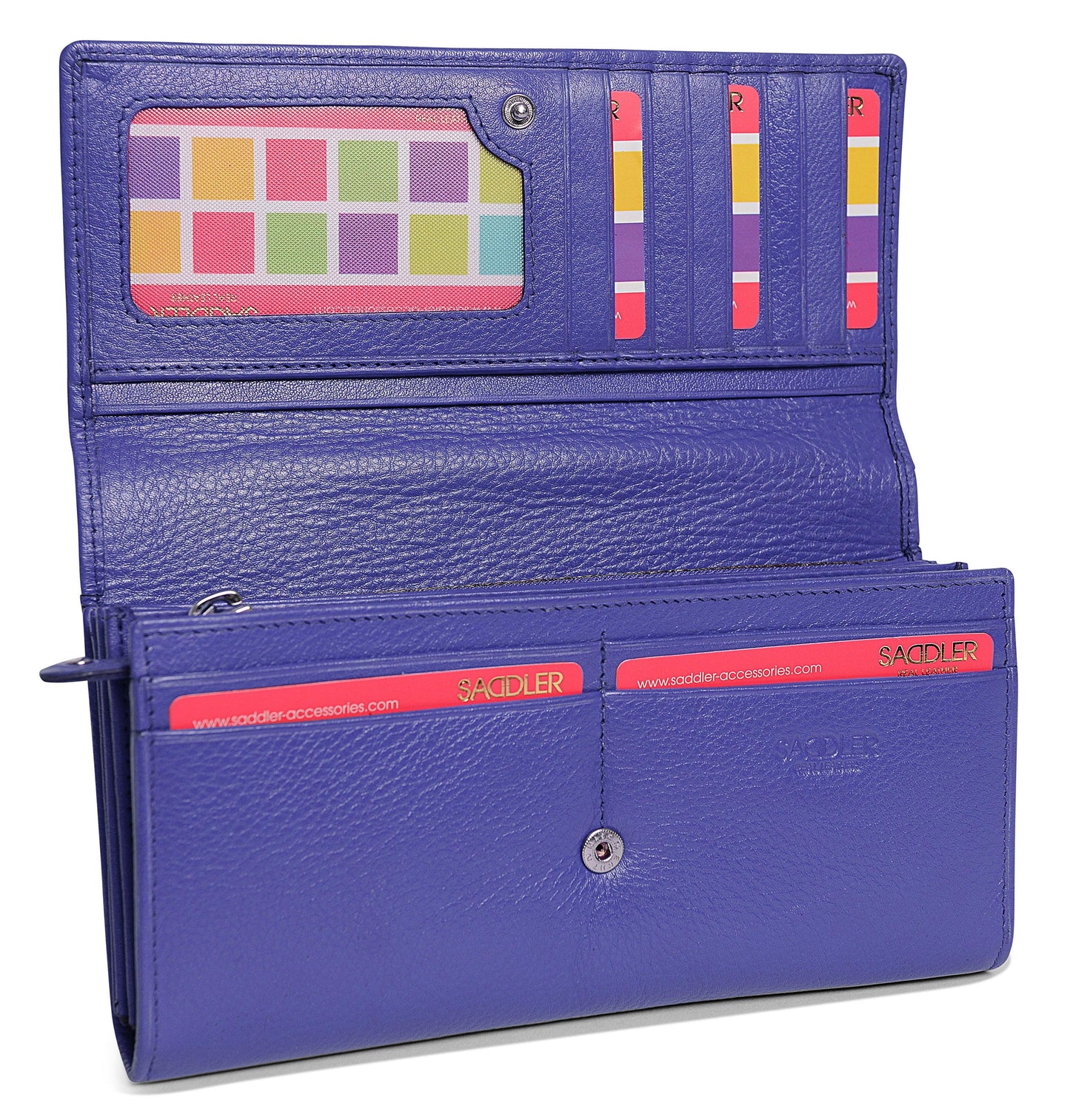 Large Leather Multi-Section Purse "Grace" – Handmade by Saddler | RFID Protected & Gift Boxed