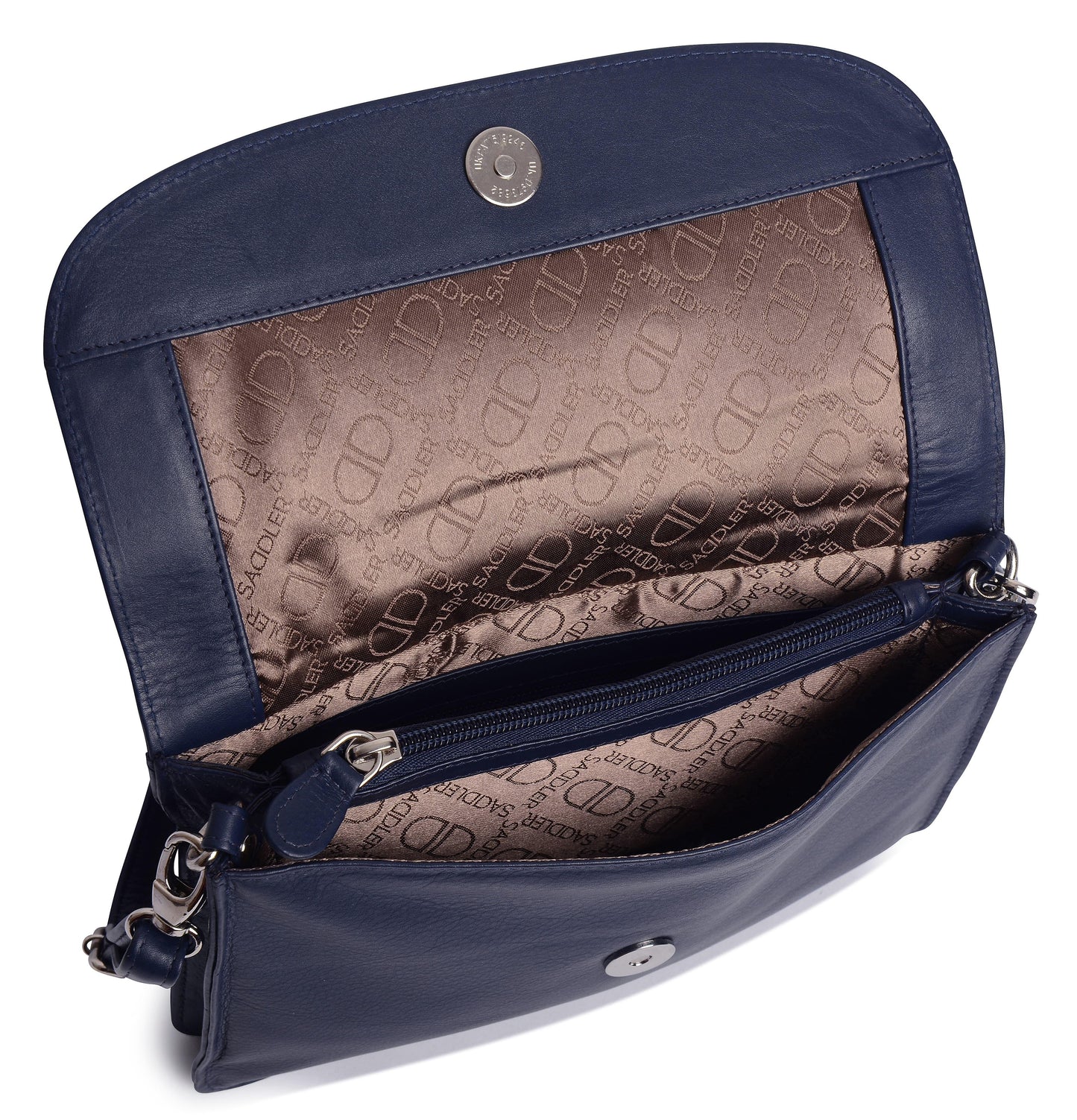 SADDLER Olivia 3-Section Leather Crossbody Bag & Clutch – Compact & Stylish - Gift Boxed