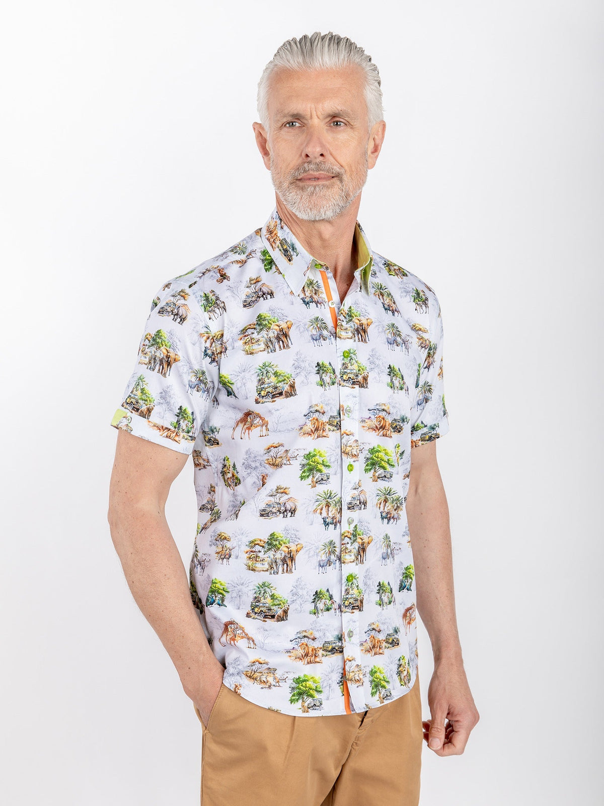 Safari Animal Print Short Sleeve Shirt