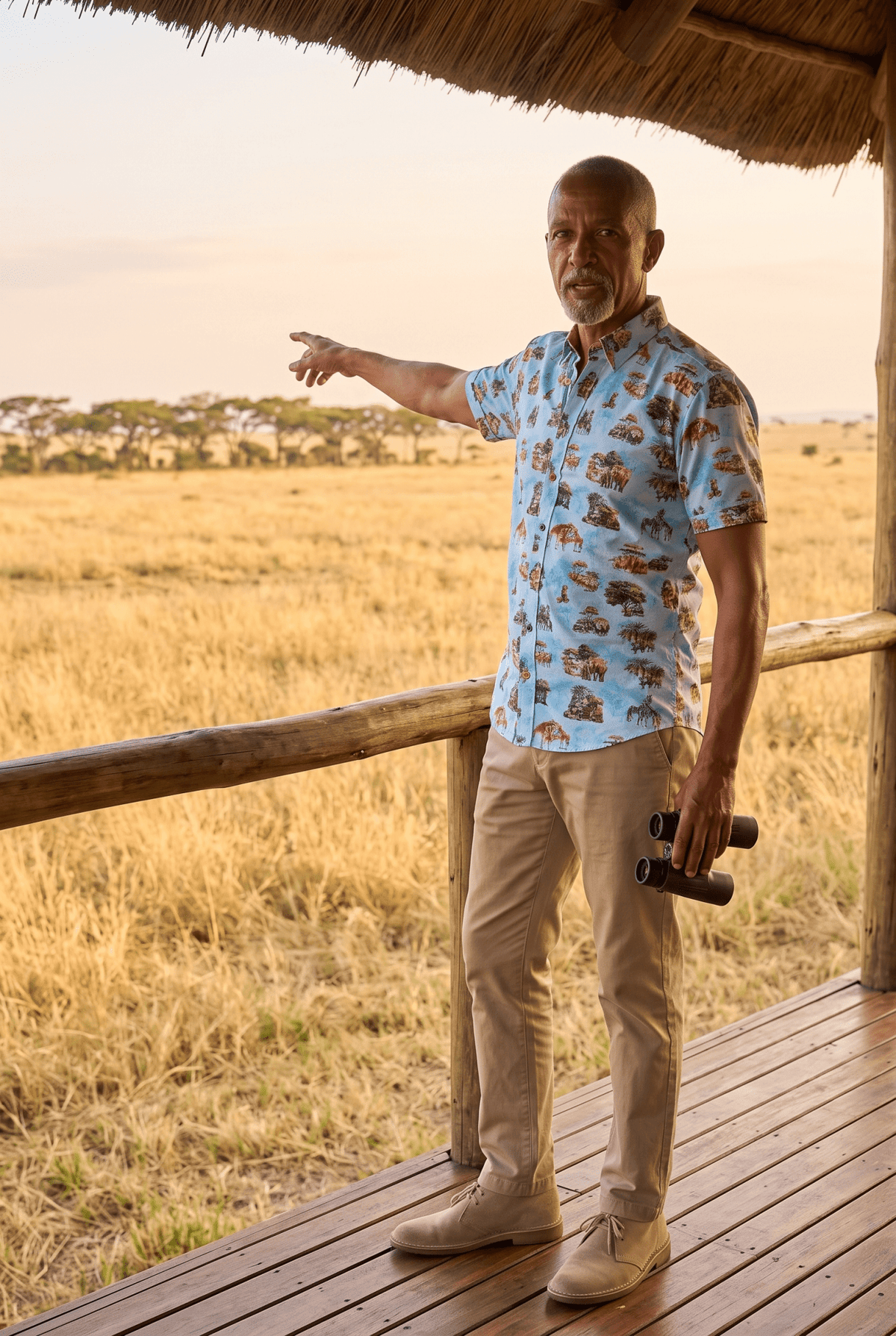 Safari Animal Print Short Sleeve Shirt