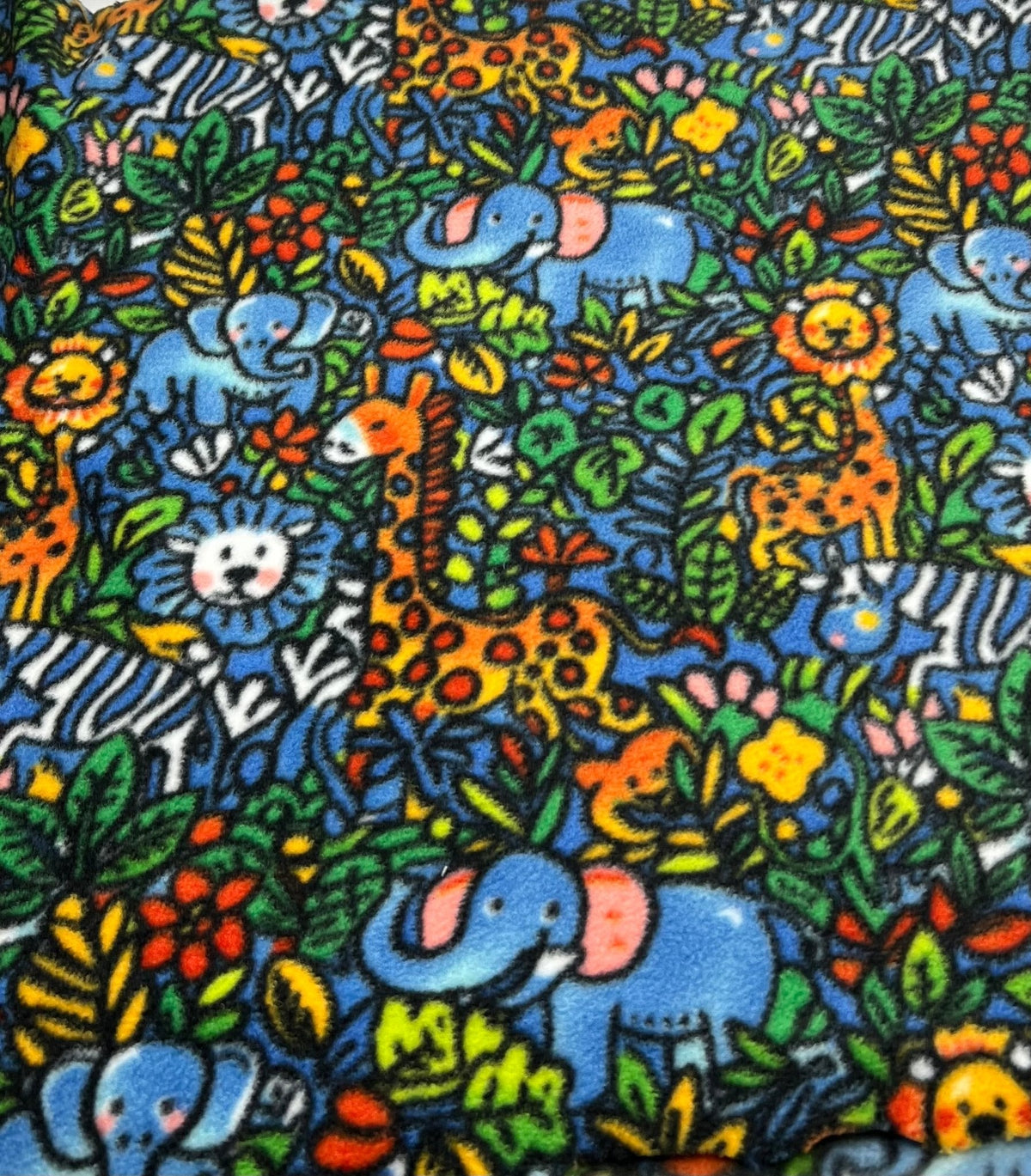 Safari Animals Printed Anti-Pil Polar Fleece Fabric Blanket Loungewear