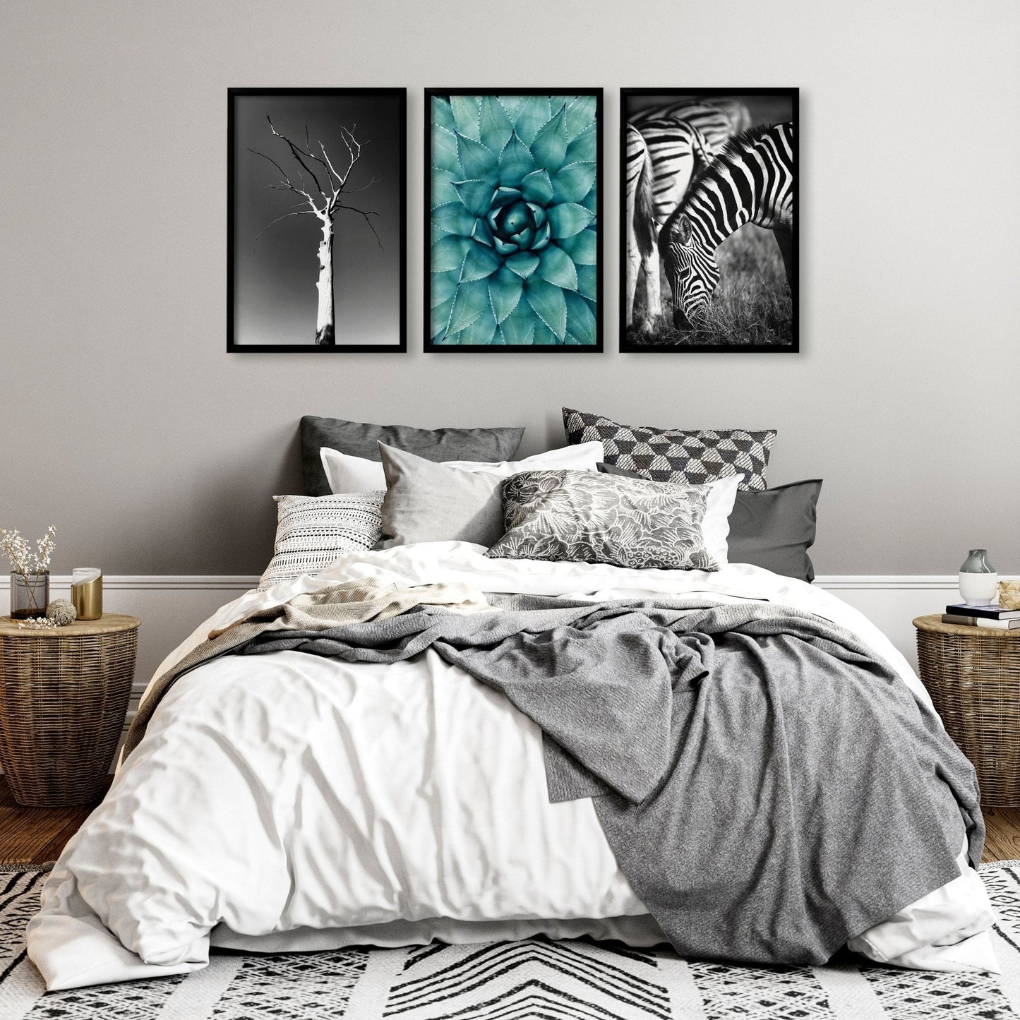 Safari Bedroom | Set of 3 African Wildlife Wall art Prints