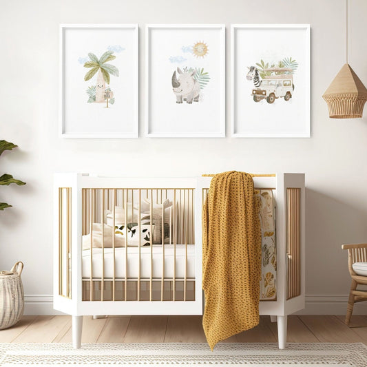 Safari Nursery Prints | Set of 3 wall art prints