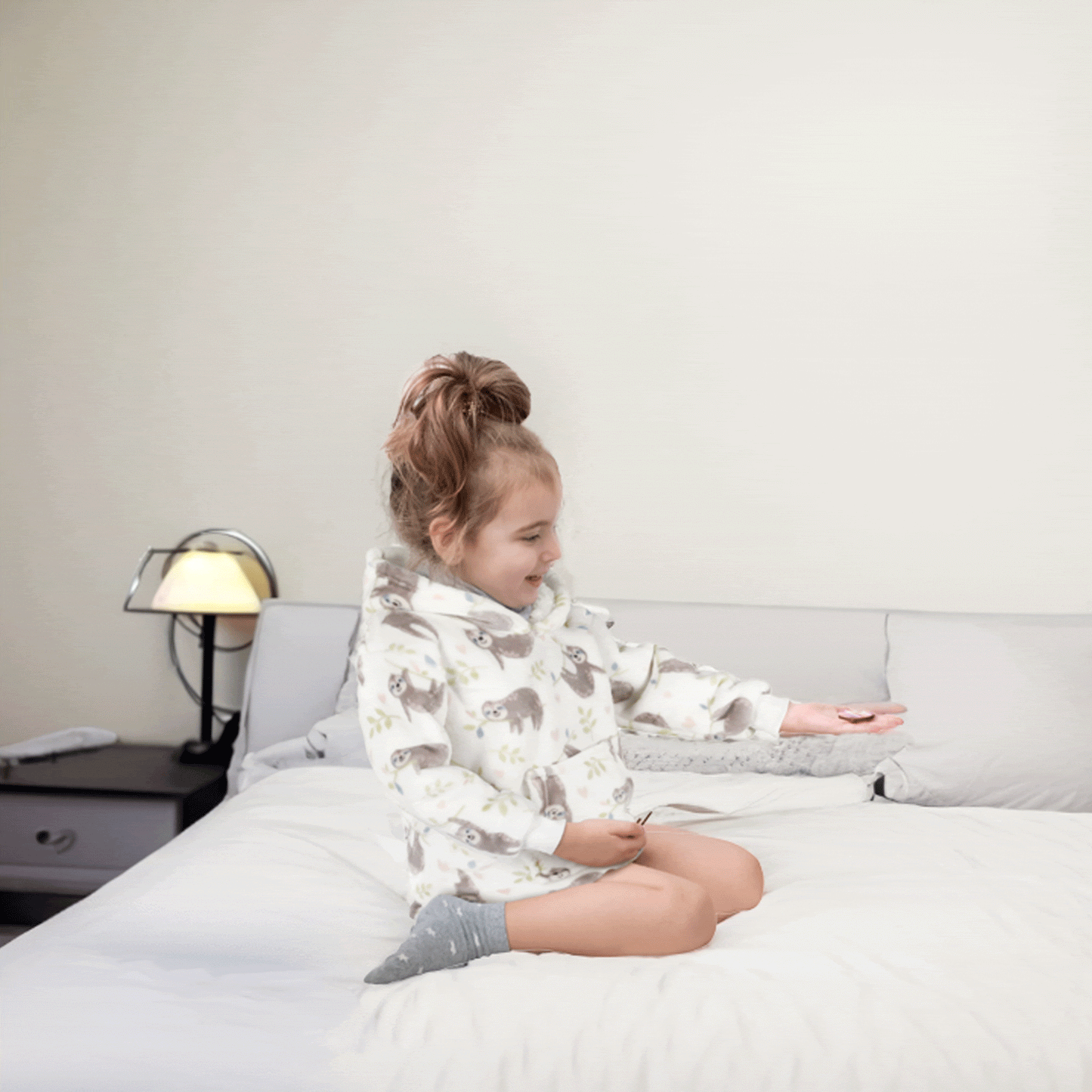 Kids Hoodie Safari & Sloth Blanket for Toddlers Ages 0-4 Unisex Warm Fluffy Wearable Sweatshirt with Pocket by Daisy Dreamer