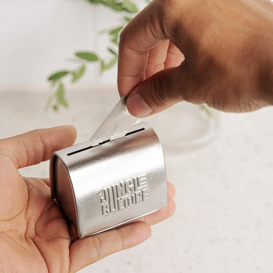 Safety Razor Blade Disposal Tin For Reusable Safety Blades - Premium Eco Box