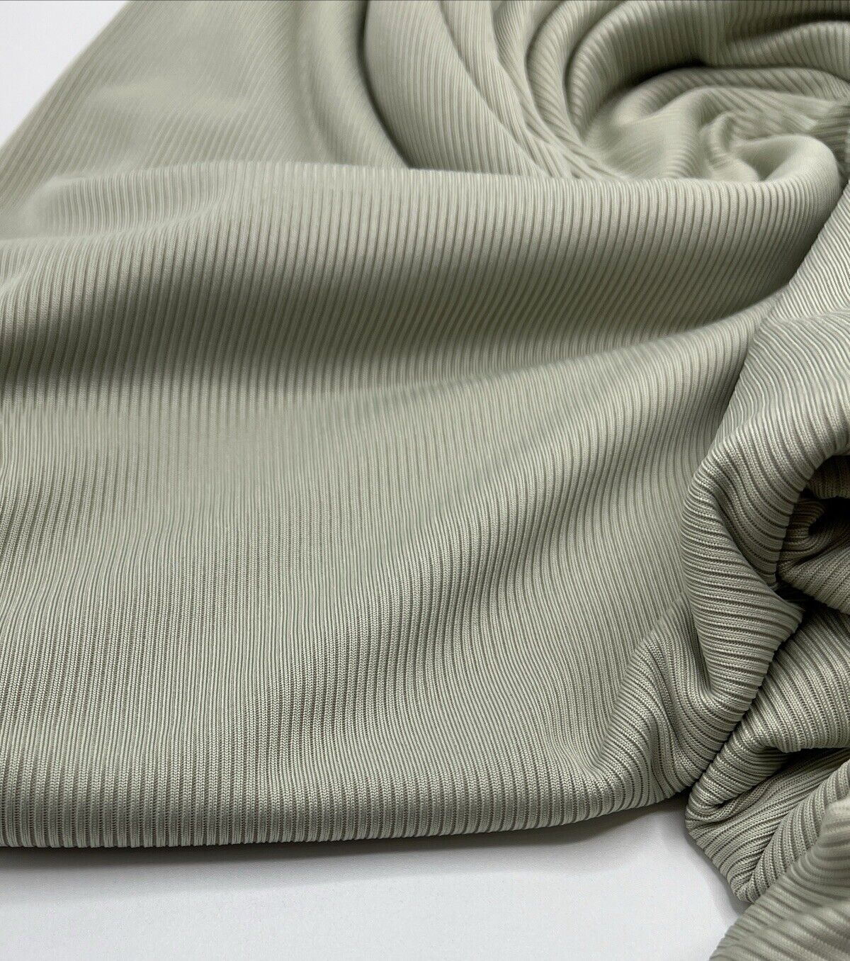Sage 2X1 Fine Rib Stretch Fabric