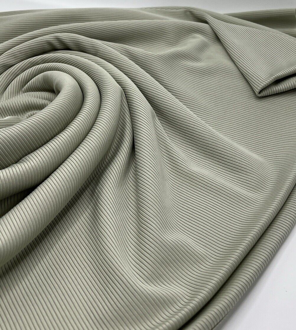 Sage 2X1 Fine Rib Stretch Fabric