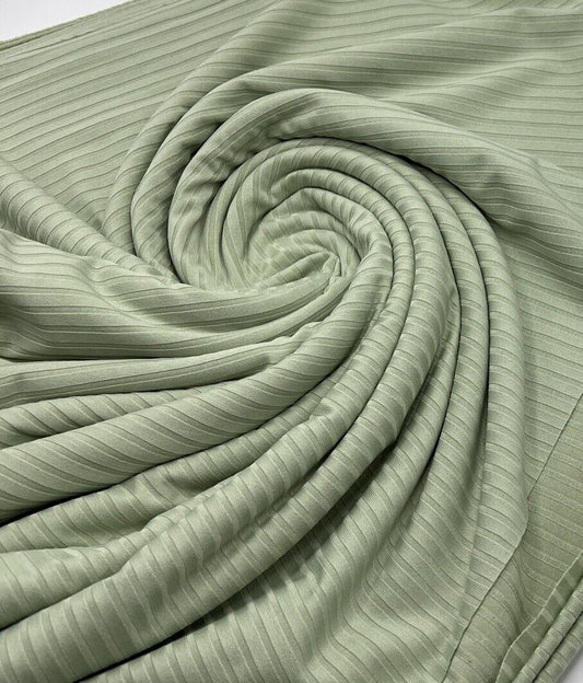 Sage 8x4 Wide Rib Stretch Fabric