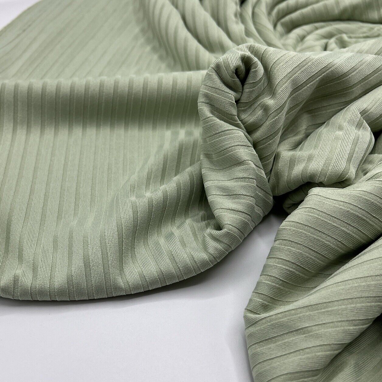 Sage 8x4 Wide Rib Stretch Fabric