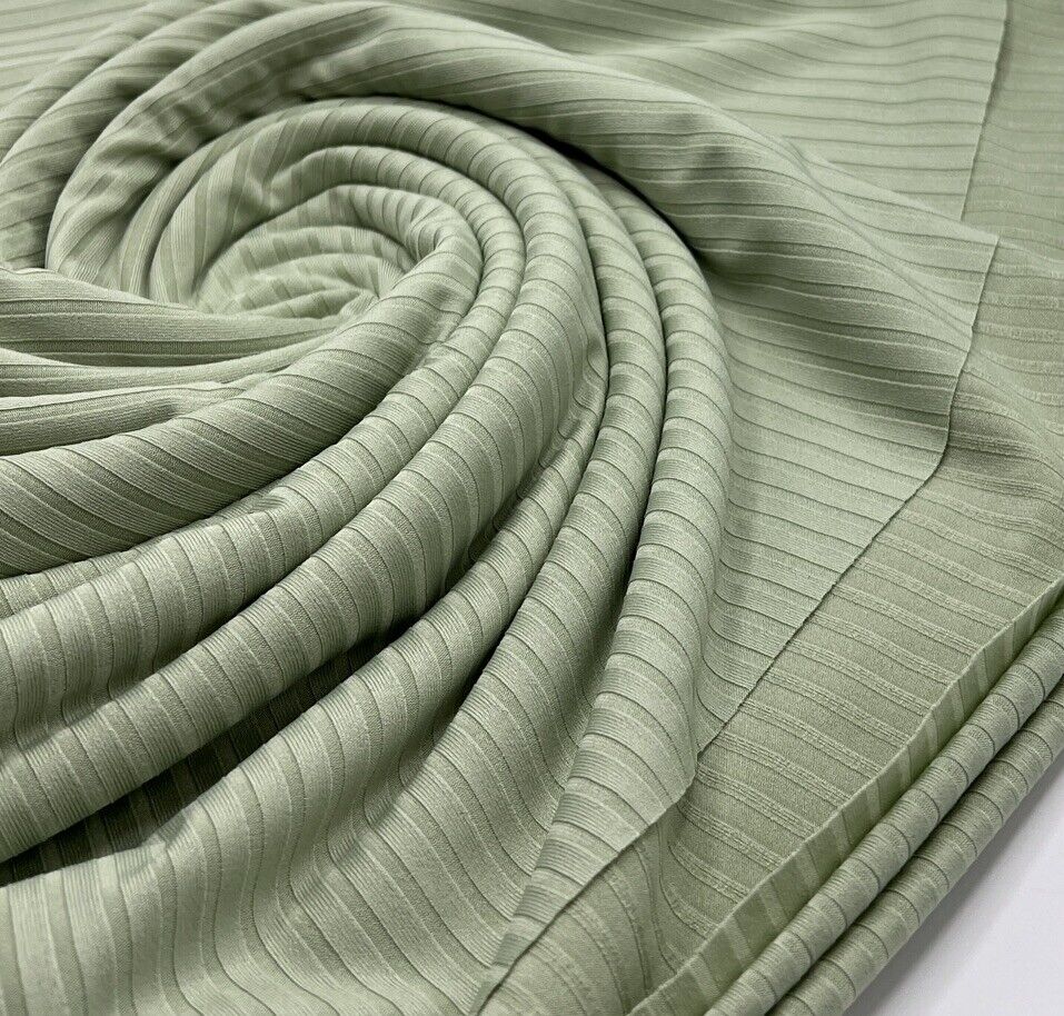 Sage 8x4 Wide Rib Stretch Fabric