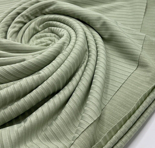 Sage 8x4 Wide Rib Stretch Fabric