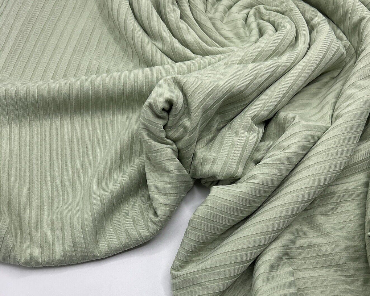 Sage 8x4 Wide Rib Stretch Fabric