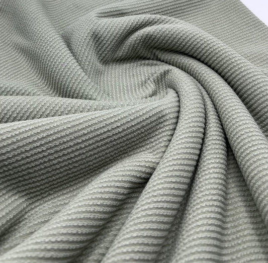 Sage Crinkle Rib Stretch Fabric
