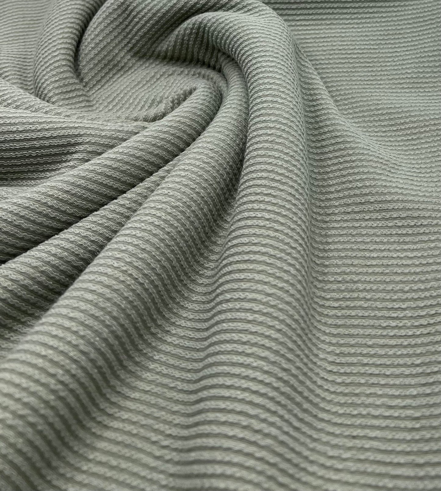Sage Crinkle Rib Stretch Fabric