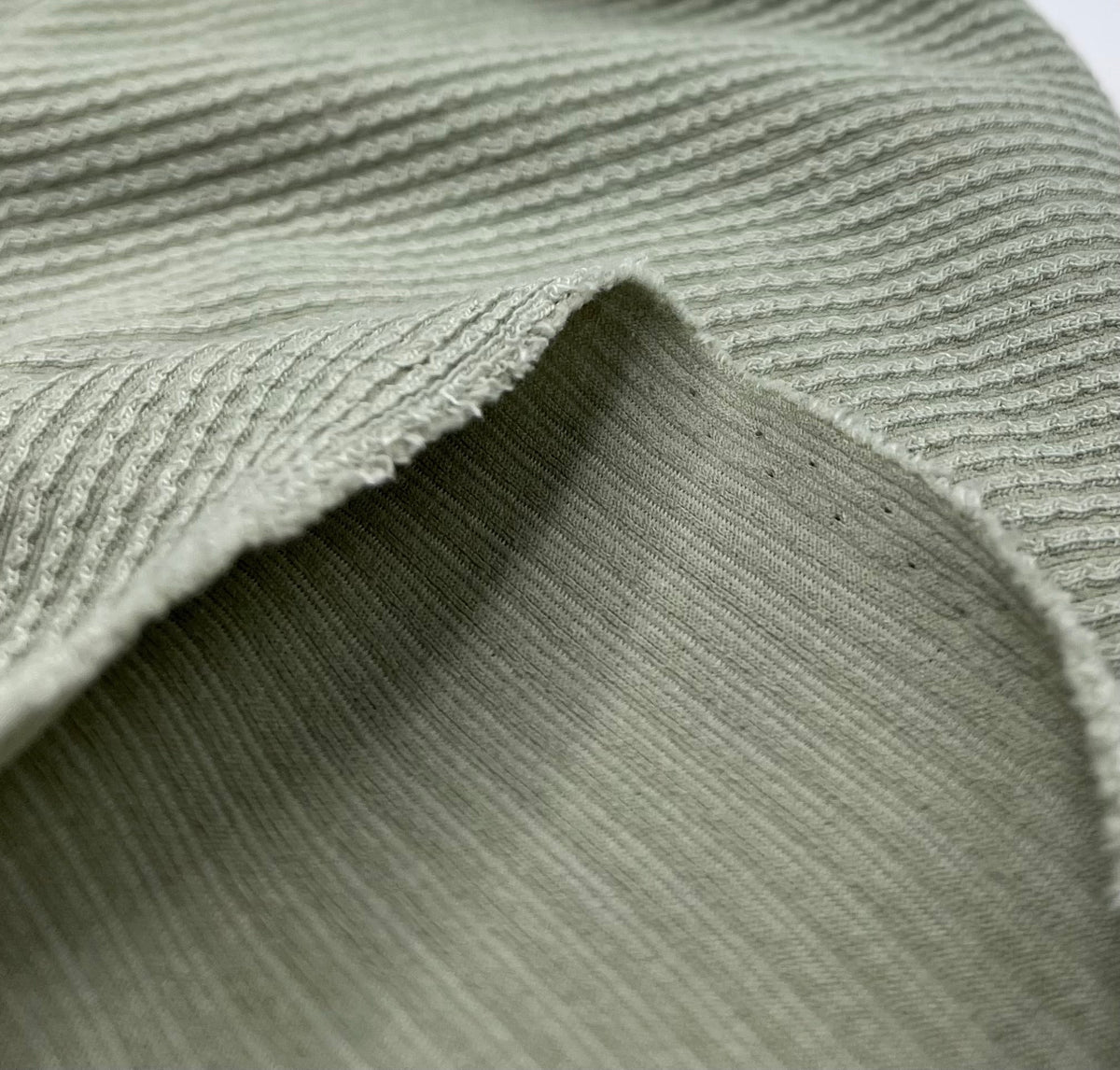 Sage Crinkle Rib Stretch Fabric