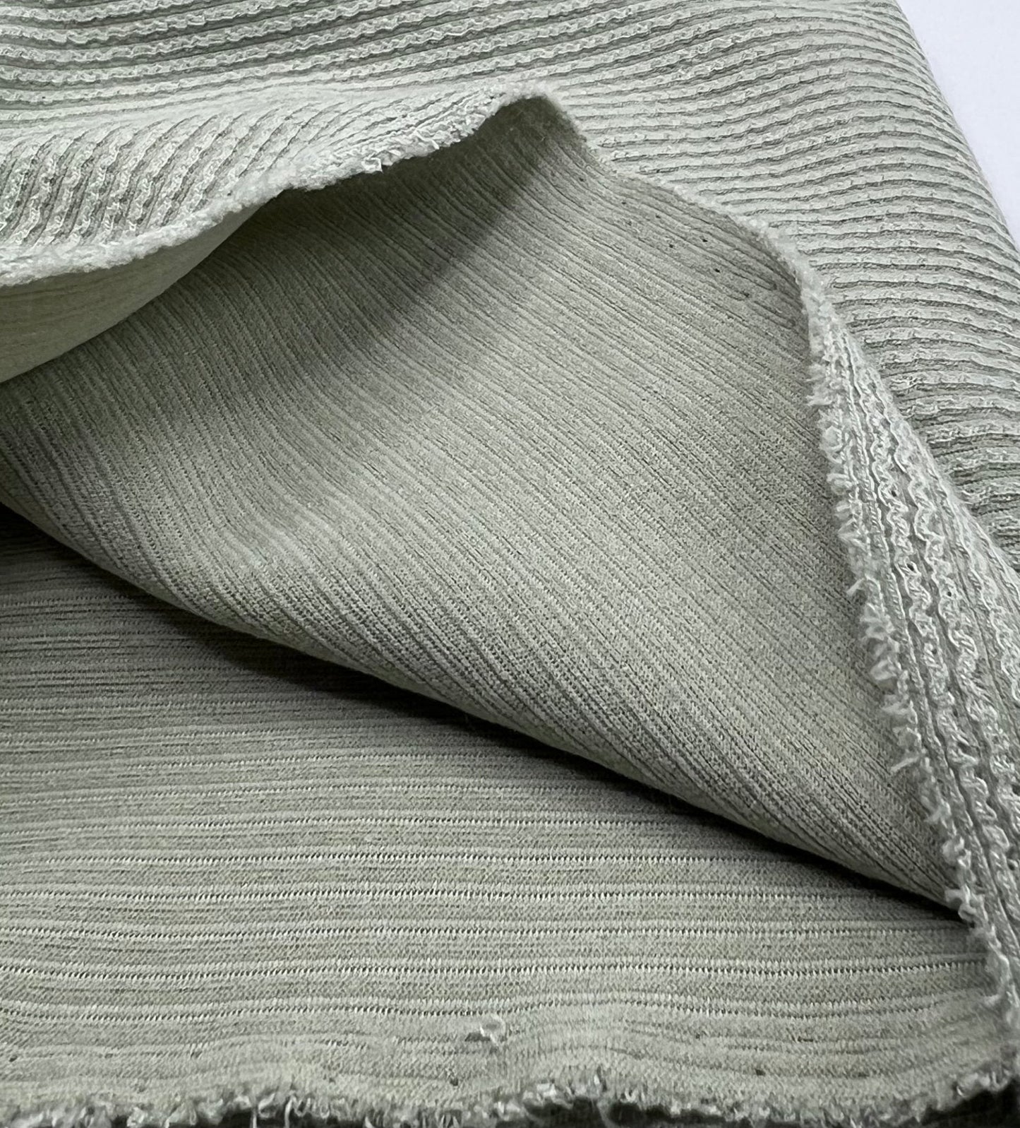 Sage Crinkle Rib Stretch Fabric