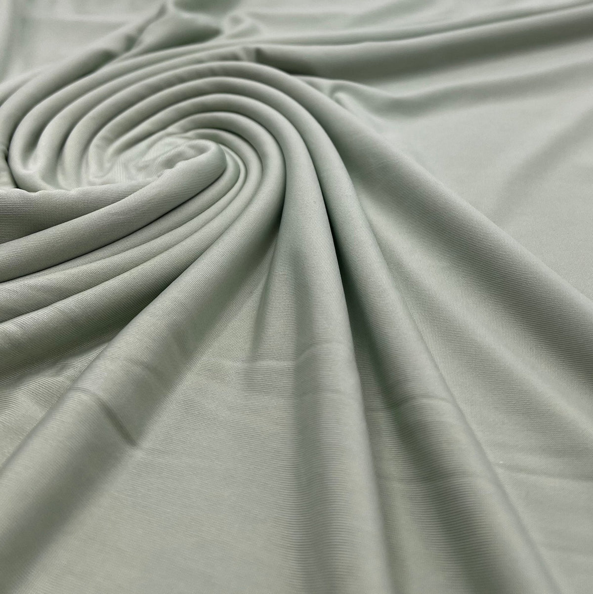 Sage Green Plain Shiny Soft Touch Slinky 4 Way Stretch Fabric