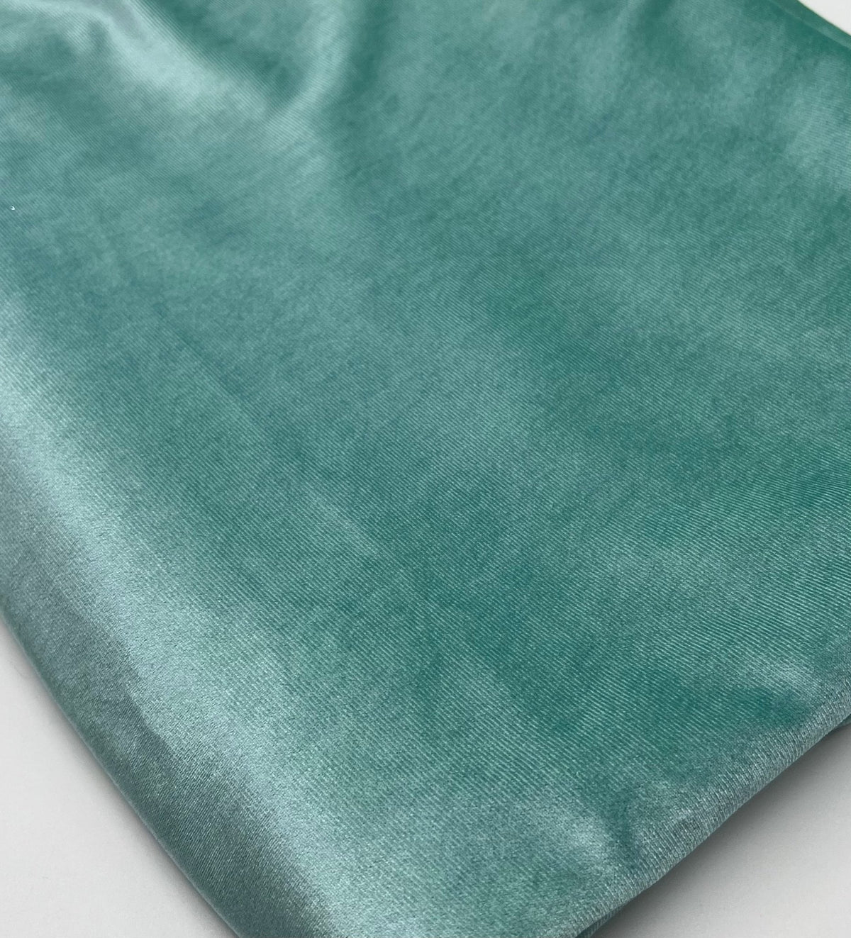 Sage Green Plain Velour Spandex Stretch Fabric