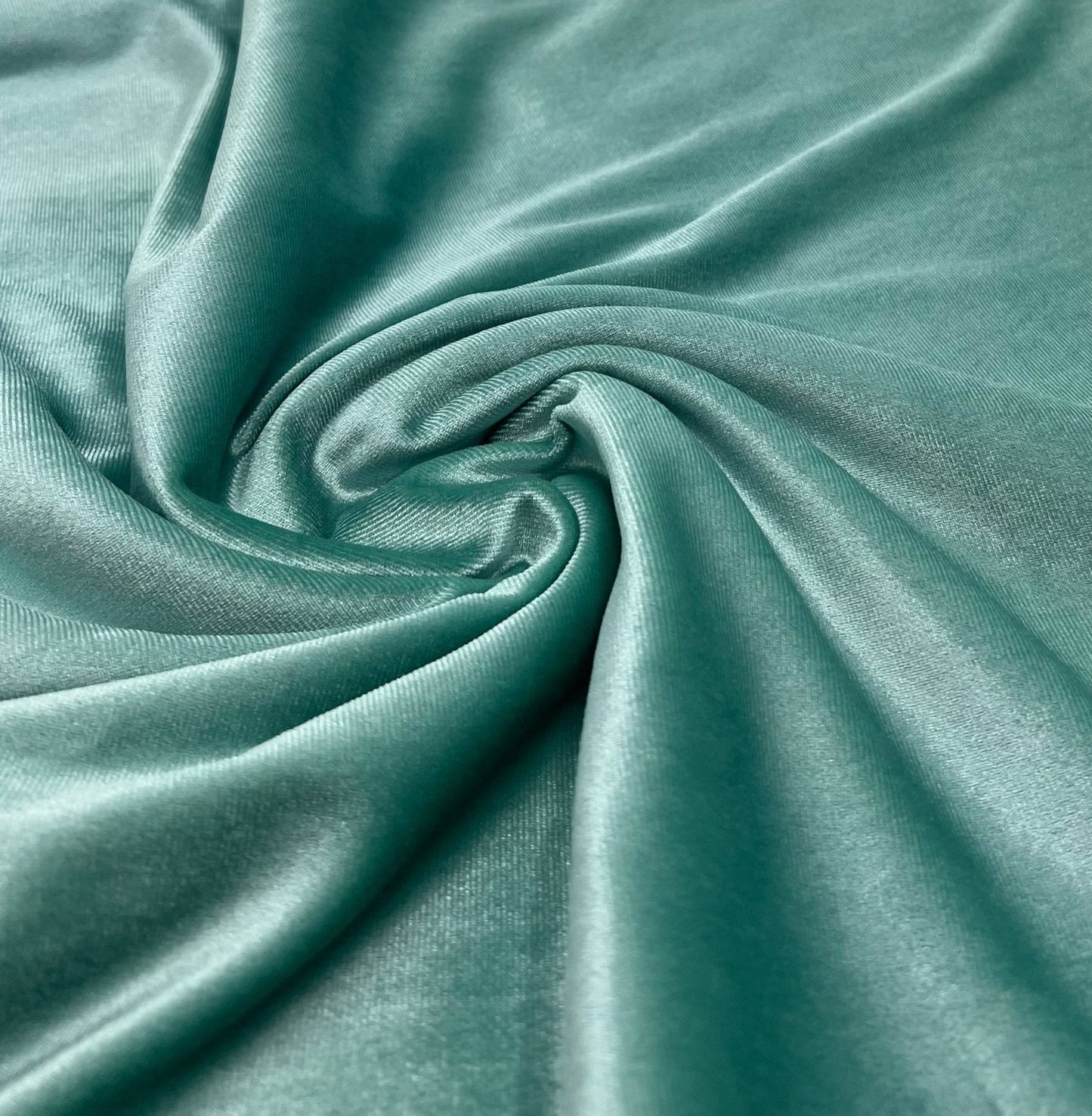Sage Green Plain Velour Spandex Stretch Fabric