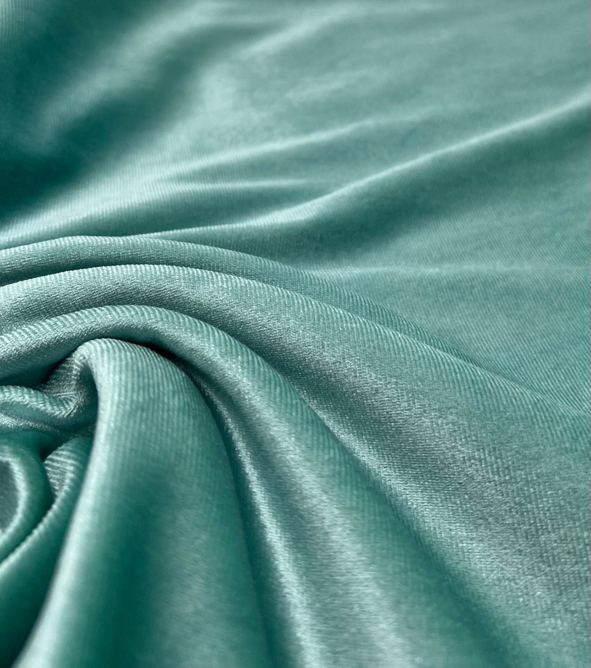 Sage Green Plain Velour Spandex Stretch Fabric