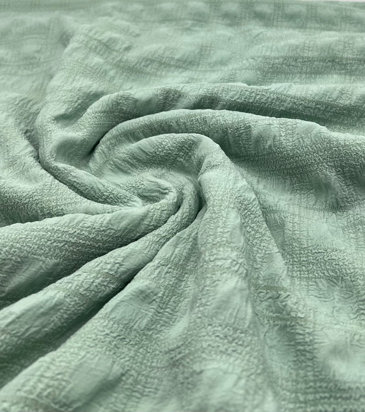 Sage Green Textured Bubble Non Stretch Fabric
