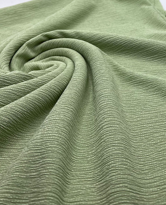 Sage Textured Green Tree Bark Stretch Dress Craft Fabric