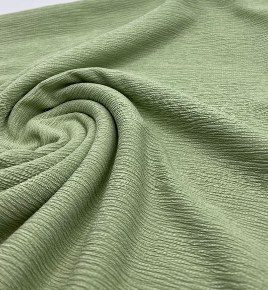 Sage Textured Green Tree Bark Stretch Dress Craft Fabric