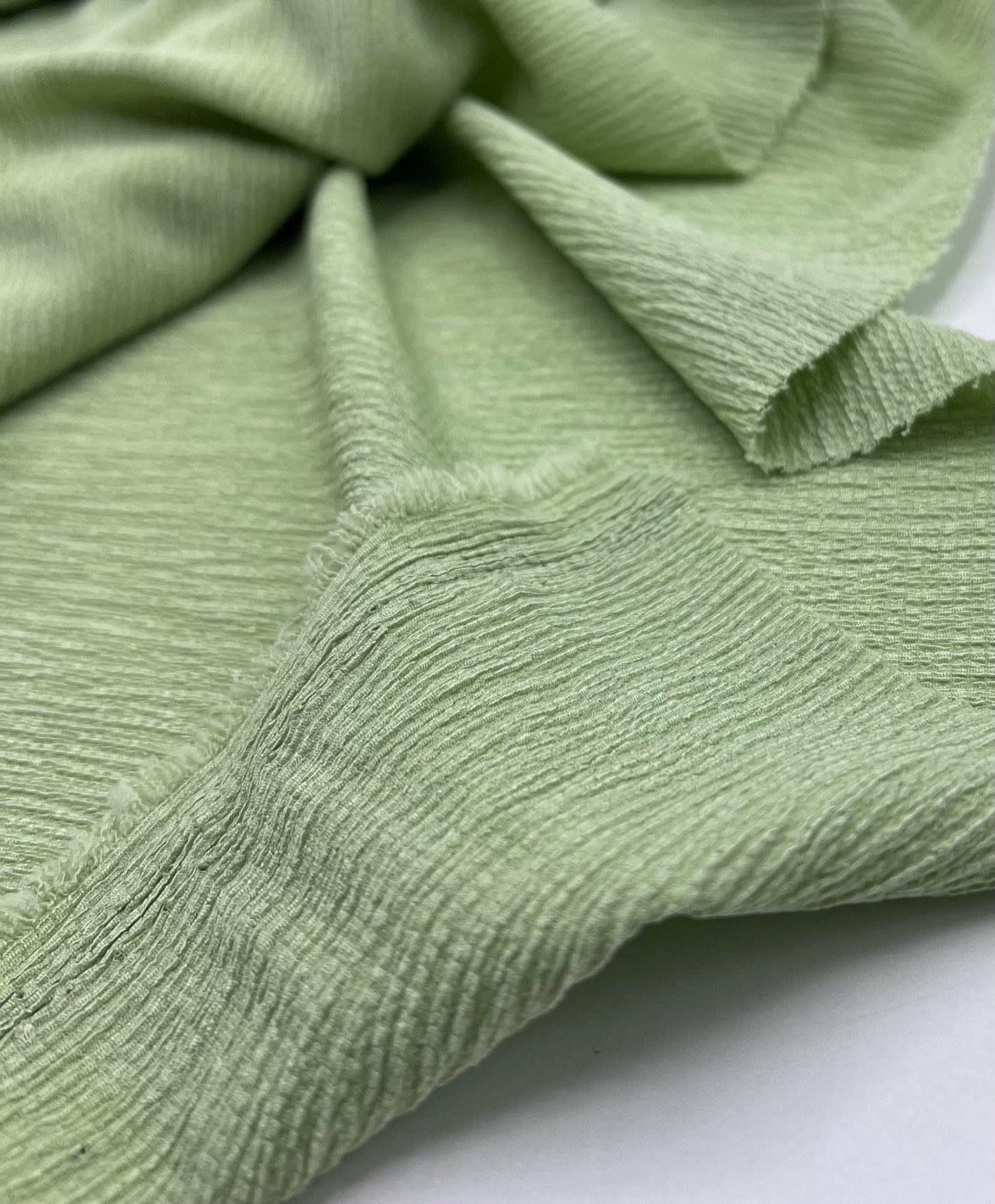 Sage Textured Green Tree Bark Stretch Dress Craft Fabric
