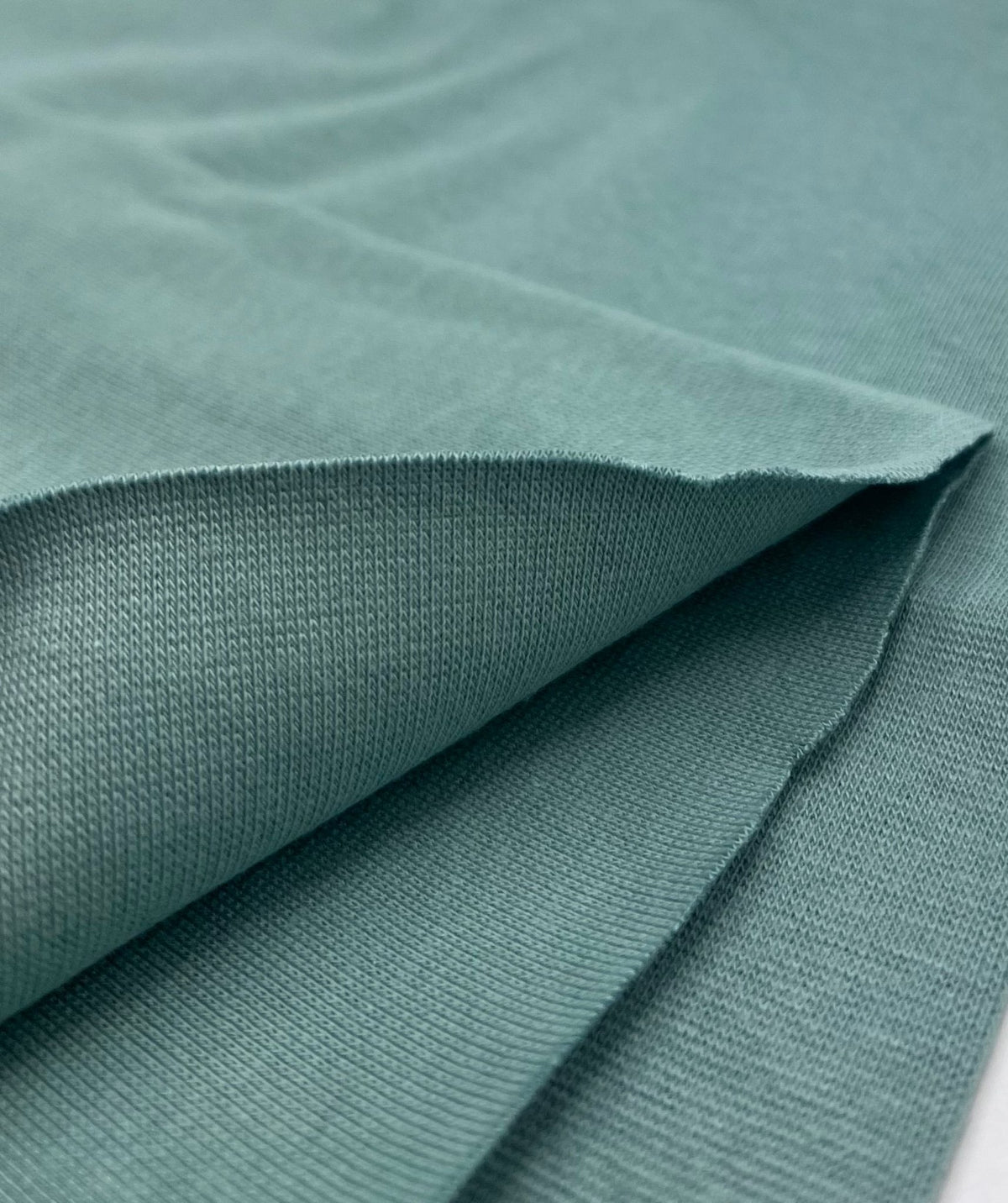 Sage Jersey Cuffing Ribbing Fabric 270 GSM Cotton Knit 70cm Wide