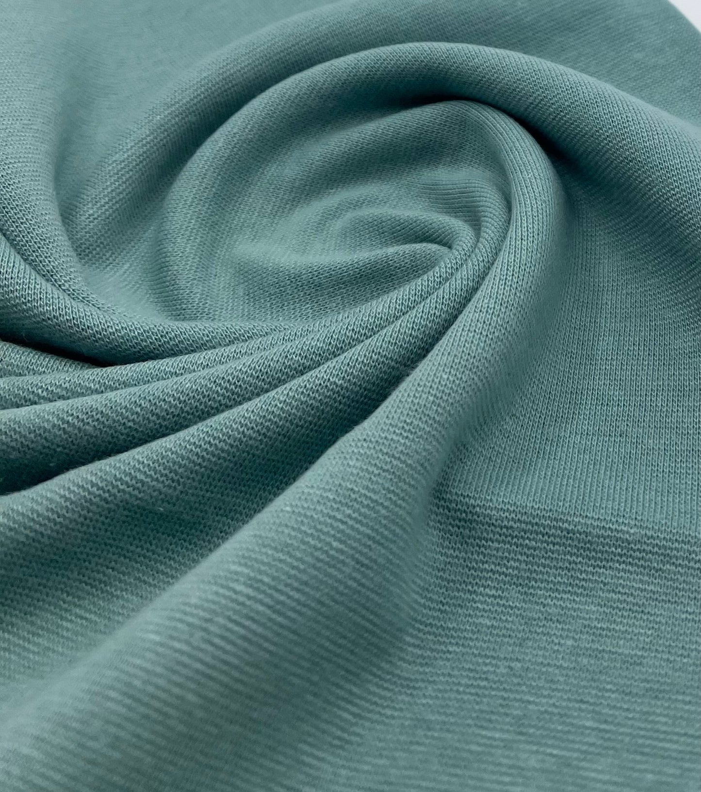 Sage Jersey Cuffing Ribbing Fabric 270 GSM Cotton Knit 70cm Wide