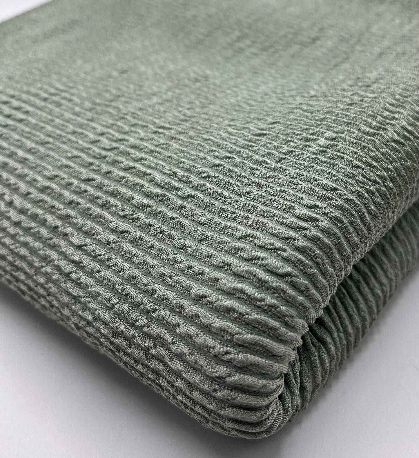 Sage Thick Rope Rib 2 Way Stretch Fabric