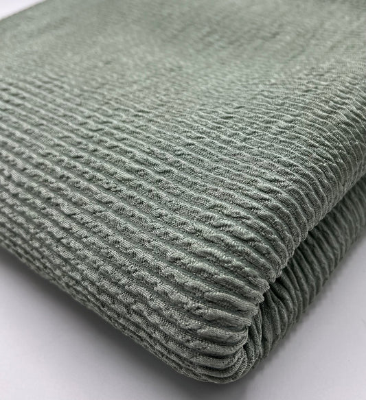 Sage Thick Rope Rib 2 Way Stretch Fabric