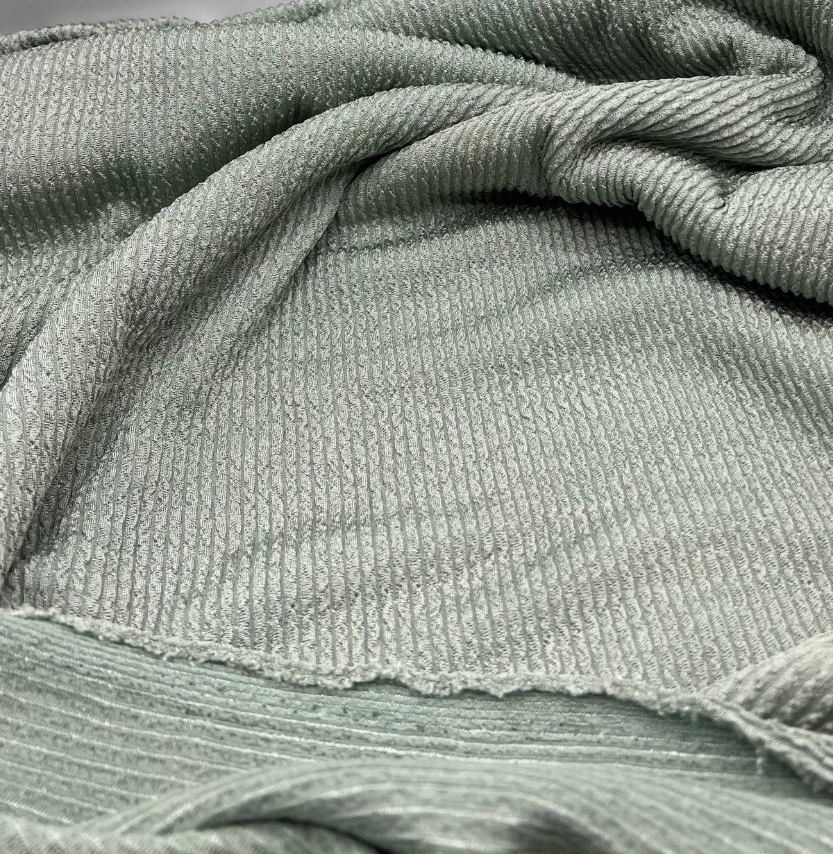 Sage Thick Rope Rib 2 Way Stretch Fabric