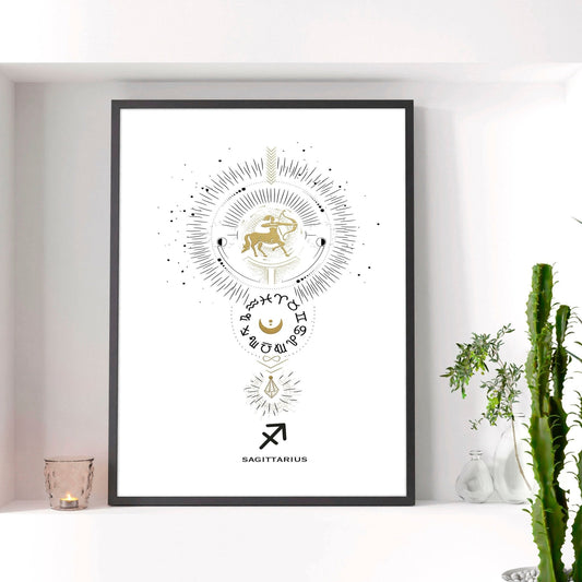 Sagittarius zodiac framed wall art print