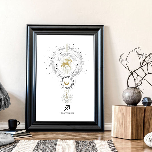 Sagittarius zodiac framed wall art print