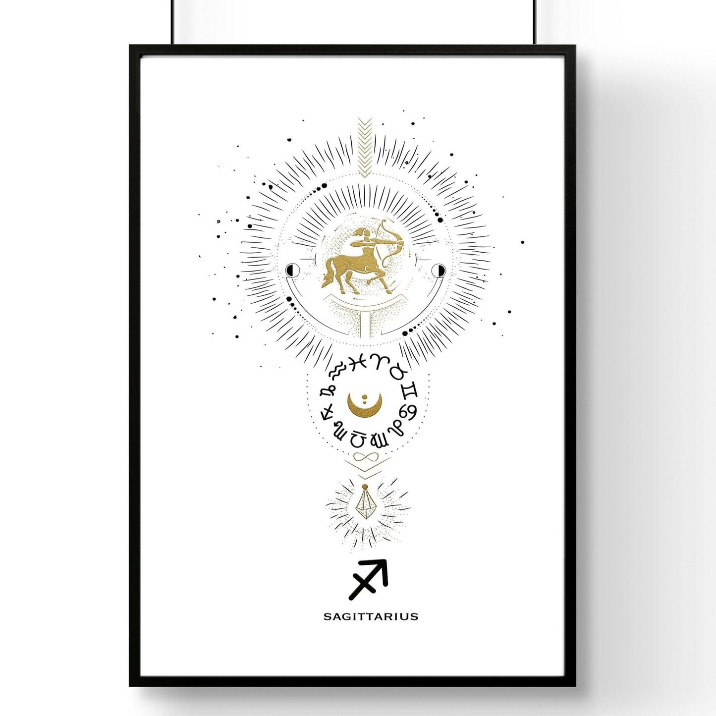 Sagittarius zodiac framed wall art print