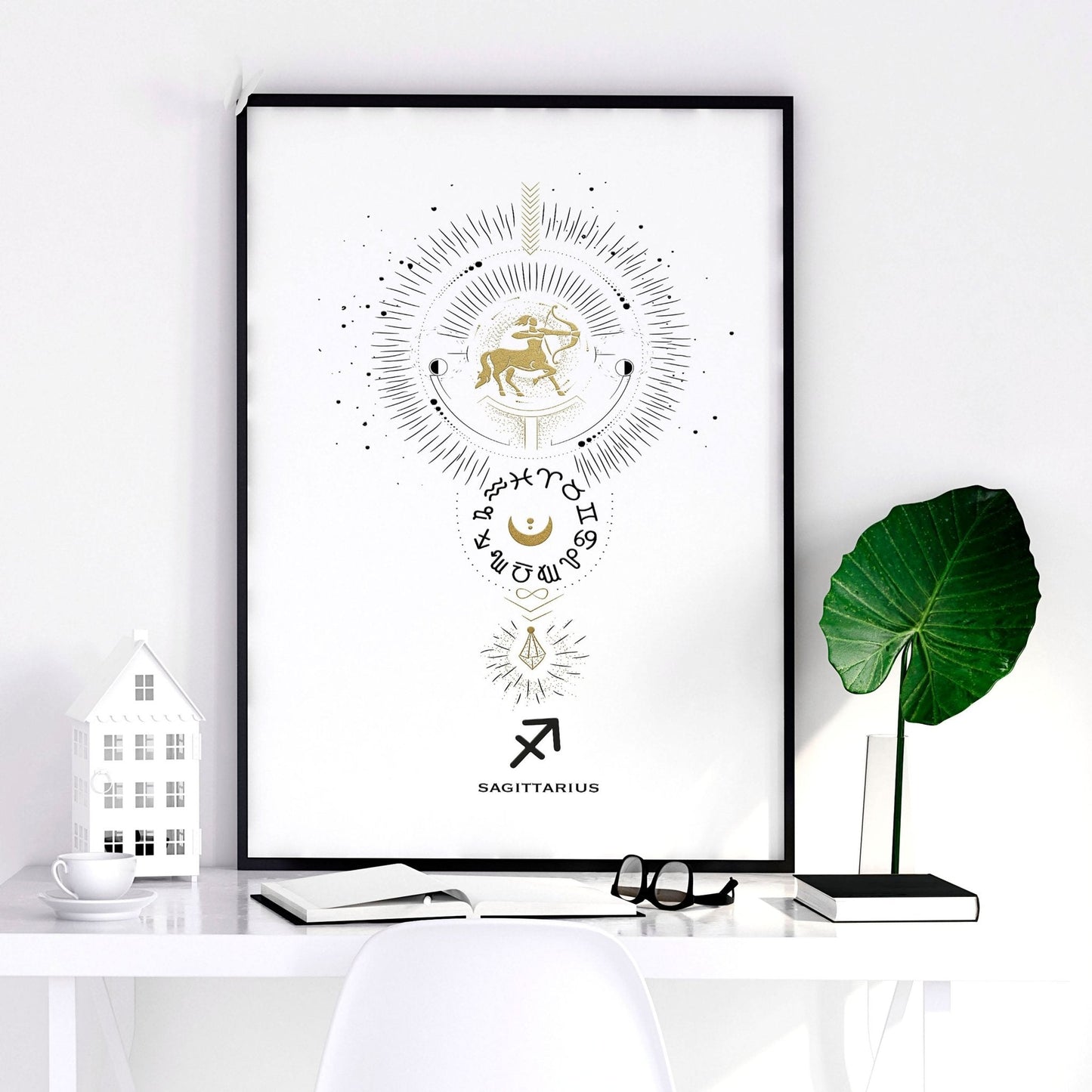 Sagittarius zodiac framed wall art print