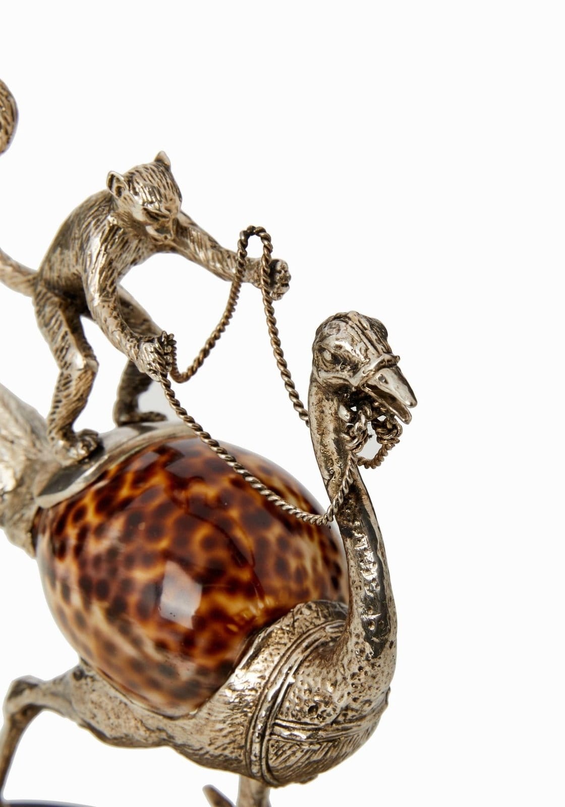 Saharan Dreams (Monkey On An Ostrich) Sculpture