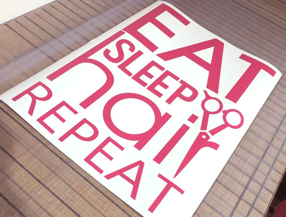 Eat Sleep Hair Repeat Salon Wall Sticker