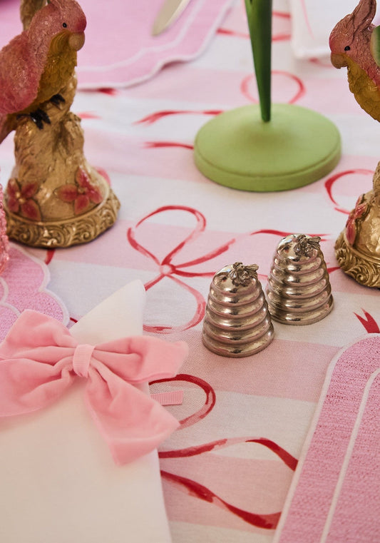 Pewter Bee on Top of Bee Hive Salt and Pepper Shaker