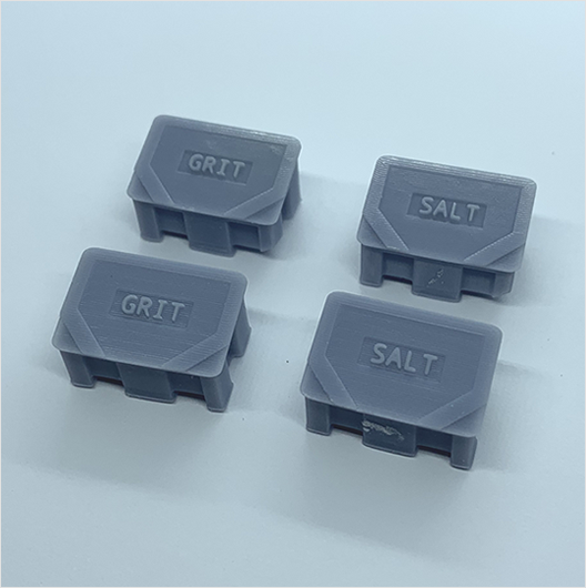 OO Scale Ready to Paint Salt and Grit Bin - Style 1 (4 pack)