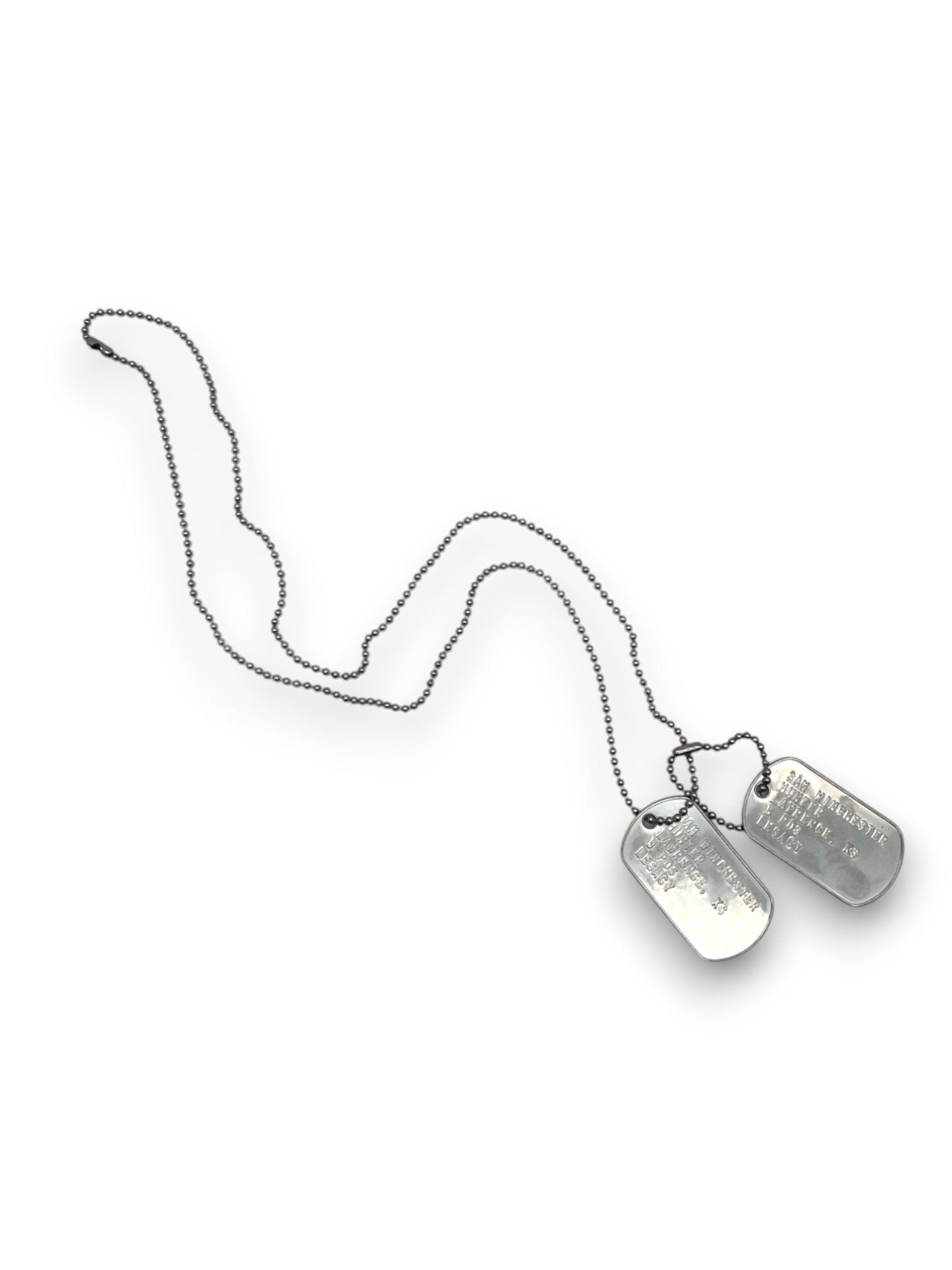 'SAM WINCHESTER' Military Dog Tags - Cosplay Costume Prop Replica - Stainless Steel Chains Included